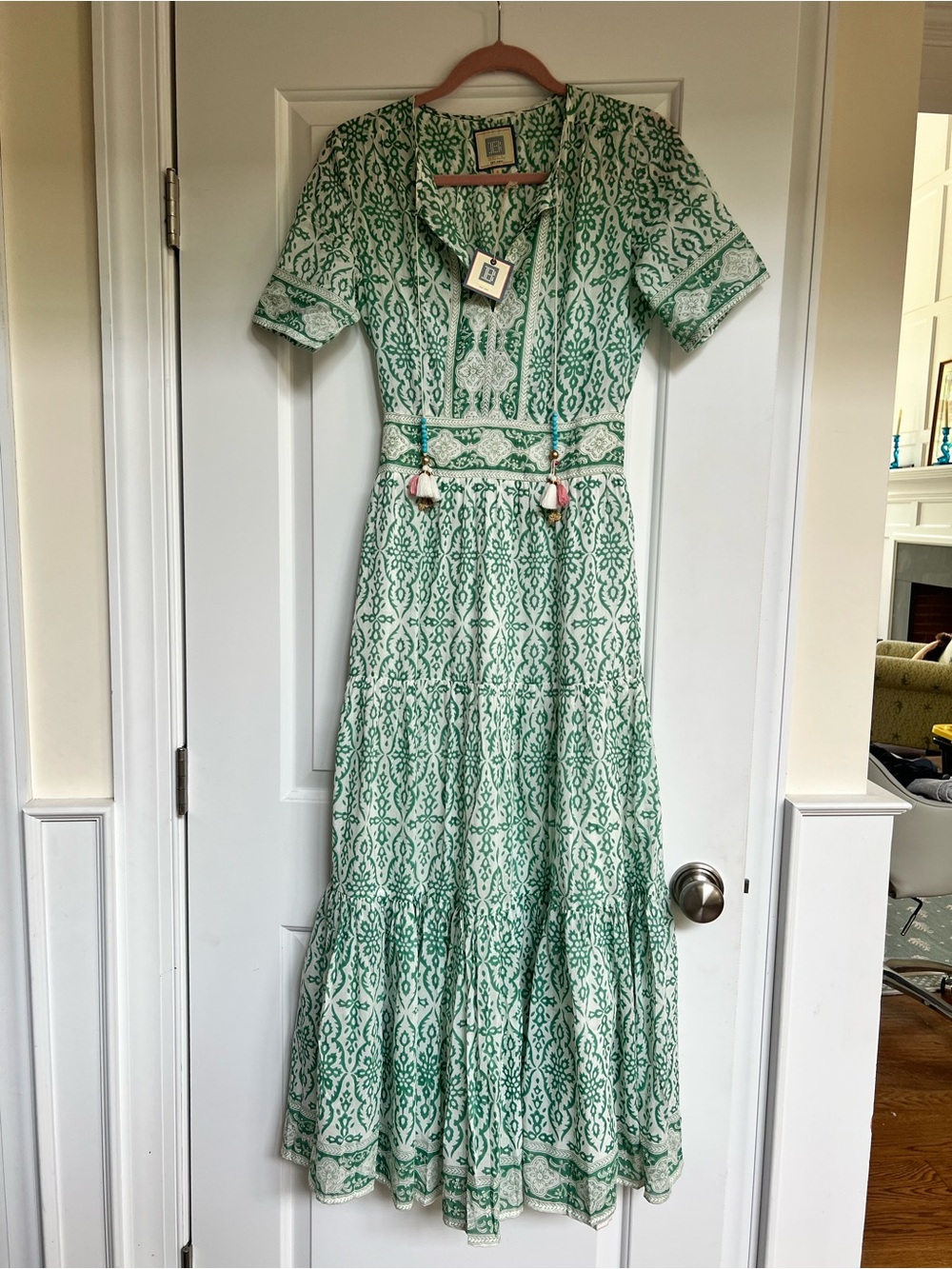 Bell by Alicia Bell Green White Maxi Small NWT